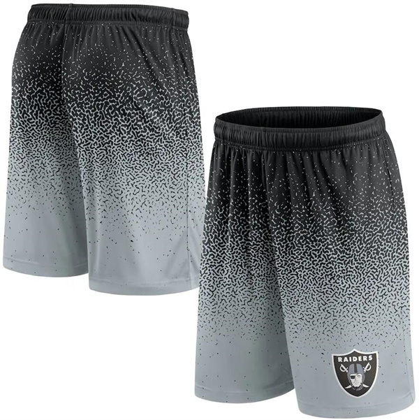 Men's Las Vegas Raiders Black/Silver Ombre Shorts Men's Las Vegas Raiders Black/Silver Ombre Shorts
